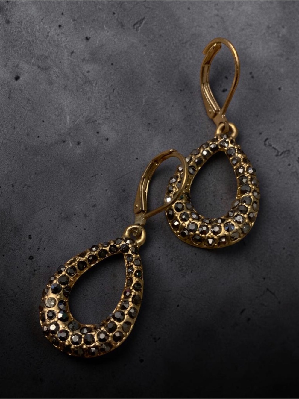 Kenneth Cole Gold Teardrop Crystal Drop Earrings